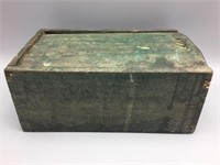 Green painted wooden slide Candle box