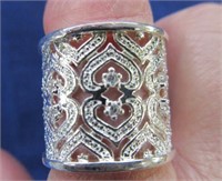 large sterling silver ring - size 8