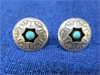 sterling silver native amer. turq. earrings