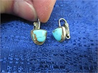 sterling silver turquoise clip earrings
