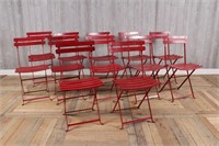 12 French Folding Cafe Chairs