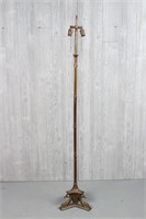 Stamped Oscar Bach Bronze Gothic Style Floor Lamp
