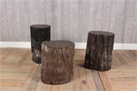 3 Black Tree Stumps