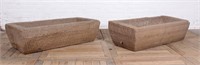 Pair 19th C Carved Stone Garden Troughs