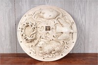 Carved Wood Lamb and Dove Rondel