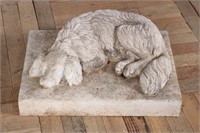 Marble Dust Cast Recumbent Dog