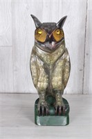 Folk Art Carved Wood Owl