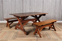 Vintage Camp Table and Benches