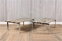 2 Mid Century Modern Industrial Benches