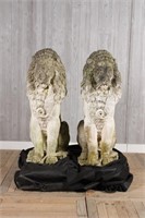 Grand Pair Stone Lions