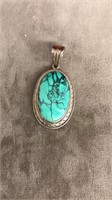 sterlng and turquoise pendant