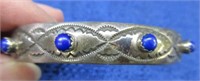 sterling silver native amerian blue stone bracelet