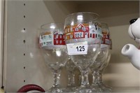 ROW OF HOUSES DECALS WATER GOBLETS