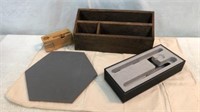 Wooden Organizer, Jewelry Pad Display & Box V5E