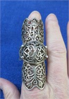 vintage sterling silver "full finger" ring-sz 10.5