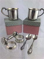 7 SterlingSilver Baby Items (Cups, Rattles,Spoons)