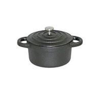 World Cuisine Mini Black Oval Dutch Oven W/ Lid 5