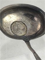 Antique Queen Ann Sterling Silver Coin Ladle