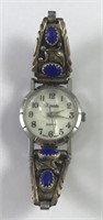 Sterling Silver and Lapis Women's Watch