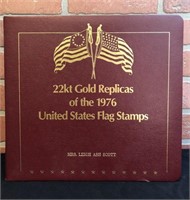 22k Gold Replicas of 1976 U.S. Flag Stamps