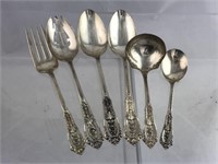 Lot of 6 Wallace Sterling Silver Serving Pieces