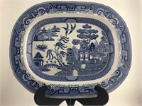 Lg. Vintage Blue Willow Pattern Ceramic Platter.