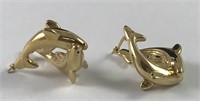 14k Gold Dolphin Earrings