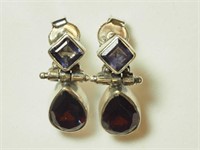 Earrings With S. Silver Genuine Gemstones JC