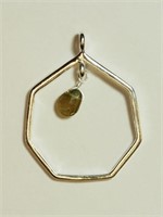 Sterling Silver Genuine Smokey Quartz Pendant JC