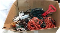 Large Box Lot Of Cords & Power Strips V11B
