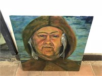 OIL ON CANVAS FISHERMAN BY