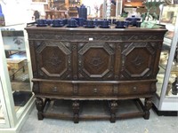 CIRCA 1880'S FRENCH OAK CARVED SIDEBOARD