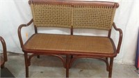 Rope Wicker Wood Bench R7C