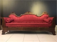 Gorgeous Empire 1840's Mahogany Carved Sofa