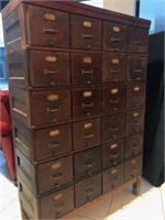 Rare Antique Apothecary Card Catalog 24 drawer