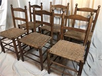 Set of 6 Antique 1800's Sinclair Mottville Chairs
