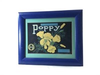 Framed "Poppy" Fruit Label