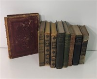 Selection of Antique Books Dated 1890, 1908, etc