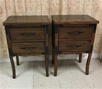 Pair of Rustic Style Side Tables