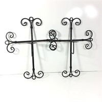 Pair of Metal Cross Candle Holders