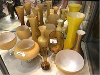 COLLECTION OF VINTAGE AMBER GLASSWARE