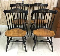 Set of Four Vintage Chairs w/ Applique