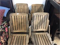 4 TIMBER DECK CHAIRS