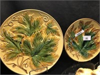 2 AUTUMN MAJOLICA PLATES