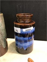 WEST GERMAN POTTERY BLUE VASE