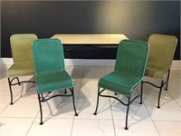 MidCentury  "Lloyd" Hairpin Leg Table & 4 Chairs