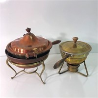 Pair of Brass & Copper Chaffing Dishes
