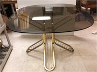 Brass & Tinted Glass Mid-Century Table