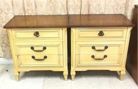 Pair of Three Drawer Nightstands