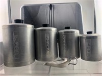 MidCentury Aluminum Canister Set & Breadbox